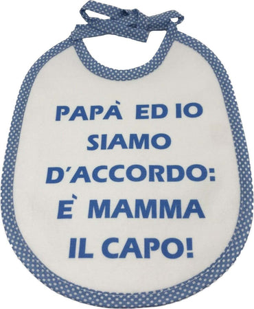 Bavaglino Umoristico Per Neonati - 'Mamma & Papà Zii' Verde, Made In Italy - Foto 5