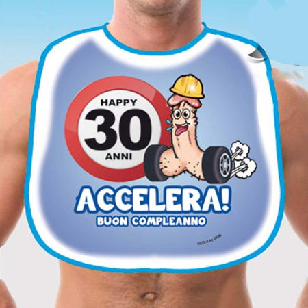 Bavaglino Pisello Buon Compleanno Happy 30 Anni Accelera! Salute e cura della persona/Erotismo e contraccezione/Sex toys/Gadget per addio al nubilato e al celibato Kondorama - Martinsicuro, Commerciovirtuoso.it
