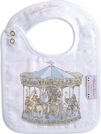 Bavaglino Small Atelier Choux Blu Carousel Prima infanzia/Allattamento e pappa/Bavaglini/Bavaglini La Casa Del Bebè - Napoli, Commerciovirtuoso.it