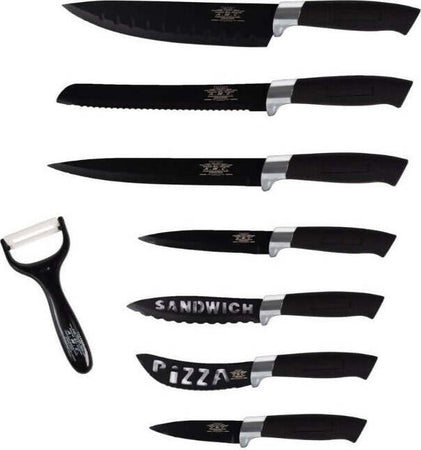 Bavaria-Set-Di-Coltelli-In-Acciaio-Ceramizzato-Alta-Qualità-8-Pezzi-Con-Pelapatate-E-Coltello-Da-Pizza-Colore-Nero-O-Bianco-Bavaria-Amc