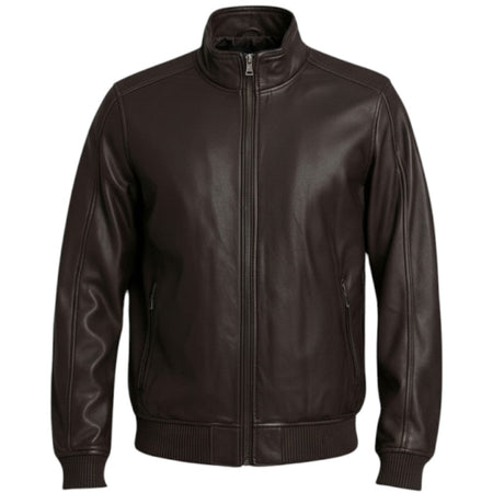Markup giacca bomber marrone in ecopelle MK24005
