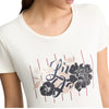 Liu Jo t-shirt bianco panna logo floreale strass TA5173JS003 M9161 T-shirt Liu Jo