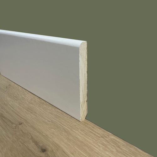 100 metri lineari di Battiscopa in Legno Massello alto BC - 120x13mm  Laccato Bianco - Eternal Parquet