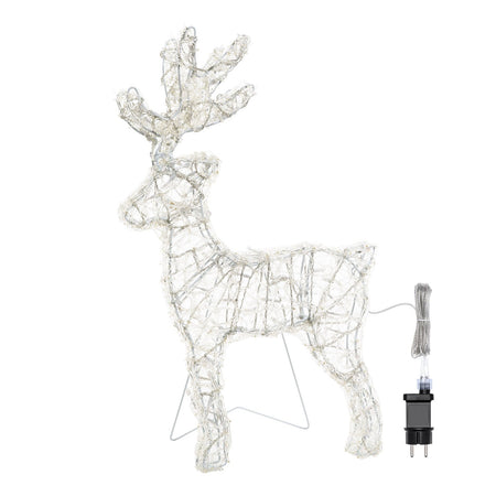 Decorazione natalizia "Renna" 3D con led bianco per uso interno ed esterno