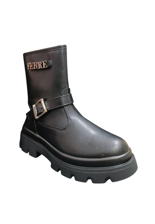 Stivaletti bambina Ferrè Polacco nero pelle - Stile elegante con zip laterale