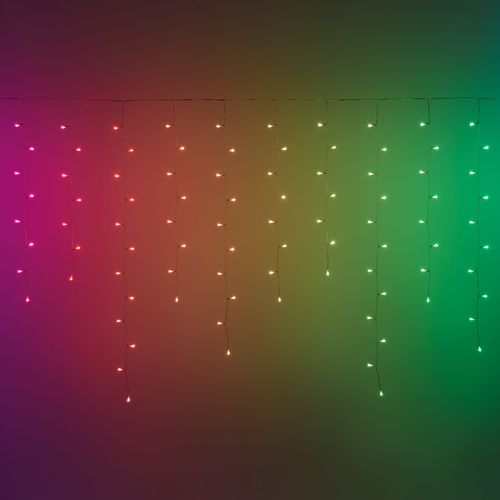 Tenda luminosa 225 led multicolor di Natale cascata da interno ed esterno 500 cm