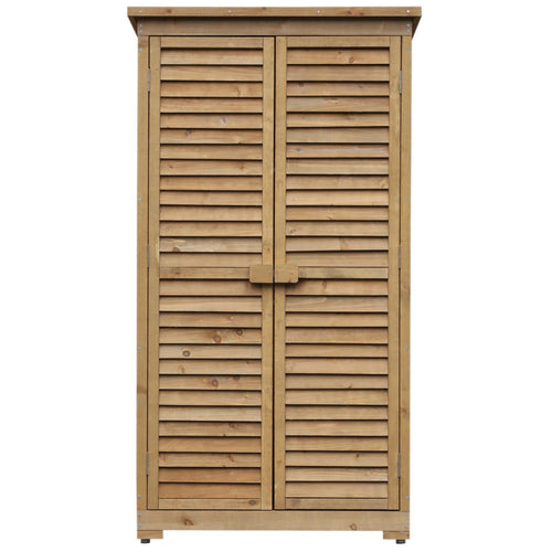 Capanno per attrezzi ed utensili da giardino con 4 scompartimenti in legno di Abete Made in Italy