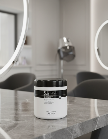 Be hair be tech maschera acidificante 1000 ml con caviale, cheratina e collagene, al profumo di loto e zenzero.
