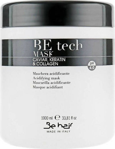 Be-hair-be-tech-maschera-acidificante-1000-ml-con-caviale,-cheratina-e-collagene,-al-profumo-di-loto-e-zenzero.