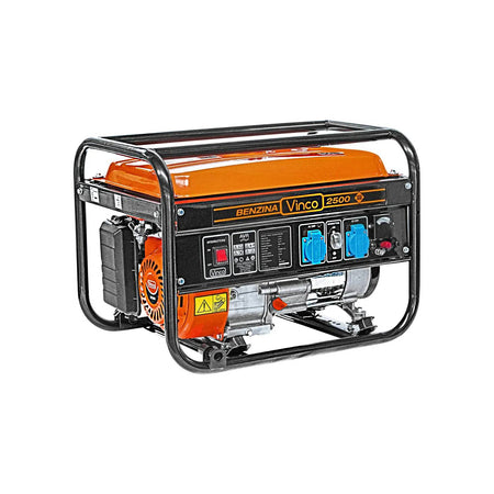 Generatore "60128" motore monofase a 4 tempi con funzionamento con benzina ed avviamento a strappo 2,2 KW Hp 5,5