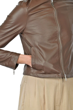 3JOLIE 3jolie - Giubbotto di pelle - 451451 - Moro da donna