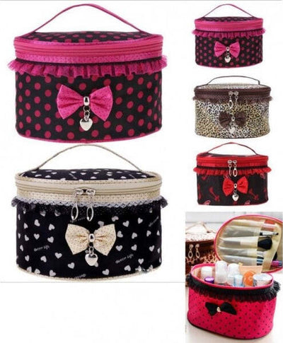 Beauty-Case-Borsello-Trucco-Fiocco-Make-Up-Trousse-Kit-Viaggio-Organizzatore