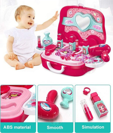 Beauty Set Con Specchio Valigetta Giocattolo Accessori Bellezza Con Ruote Giochi e giocattoli/Giochi d'imitazione e accessori di travestimento/Accessori per travestimento/Trucchi Trade Shop italia - Napoli, Commerciovirtuoso.it