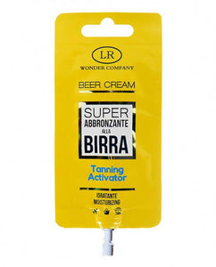 Attivatore abbronzatura Beer Cream Bustina Super Abbronzante Alla Birra E Alga Dorata Crema Idratante Con Acido Ialuronico E Vitamina E in Bustina Con Erogatore 15ml