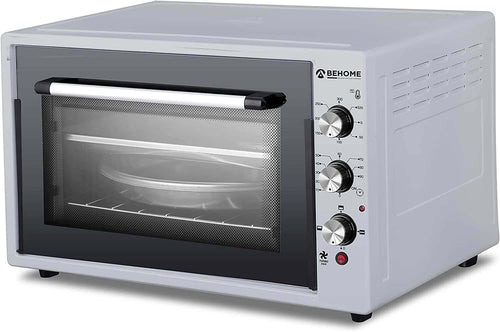 Behome Forno Elettrico 60 litri Ventilato Autopulente, Smaltato, Temperatura fino a 320° Doppio Vetro