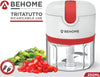 Behome Mini Tritatutto Ricaricabile Usb Senza Fili, Capacità 250 Ml Lame Acciaio Inossidabile Rosso E Bianco
