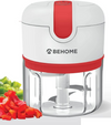 Behome Mini Tritatutto Ricaricabile Usb Senza Fili, Capacità 250 Ml Lame Acciaio Inossidabile Rosso E Bianco