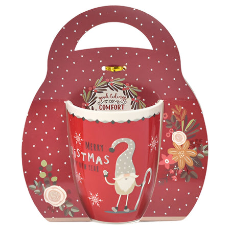 Tazza in ceramica natalizia con confezione regalo da 340 mL Ø 8,3 x 11,5 x h 10,5 cm