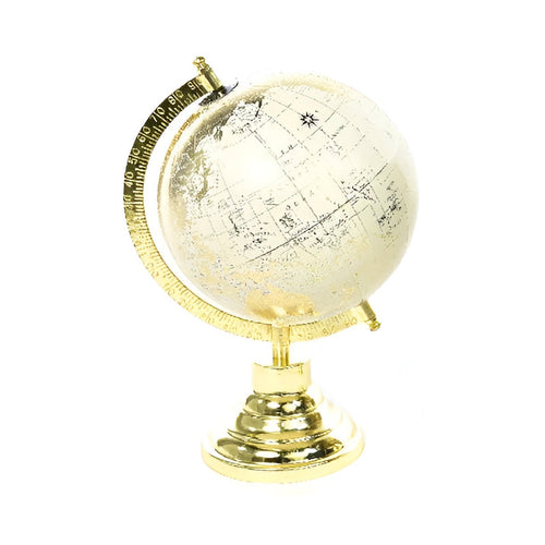 Mappamondo per interno con base e struttura in ottone chiaro