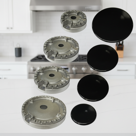 BEKO KIT 4 BRUCIATORI + PIATTELLI 4 FUOCHI PIANO COTTURA CUCINA GAS