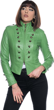 Belen---Giacca-Donna-Verde-in-Vera-Pelle