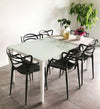 BENJAMIN---tavolo-da-pranzo-moderno-allungabile-in-metallo-e-vetro-90x140/180/220-Bianco-Milani-Home