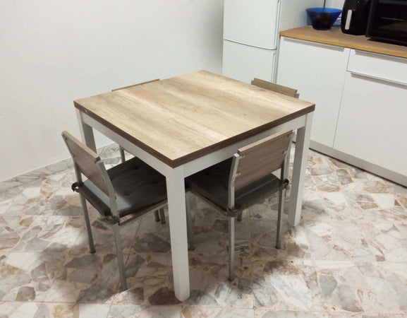 BENTLEY---tavolo-da-pranzo-moderno-allungabile-a-libro-in-legno-90x90/180-Bianco-Milani-Home