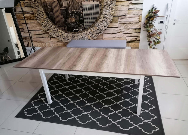 BENTLEY---tavolo-da-pranzo-moderno-allungabile-in-legno-90x160/203/246-Bianco-Milani-Home
