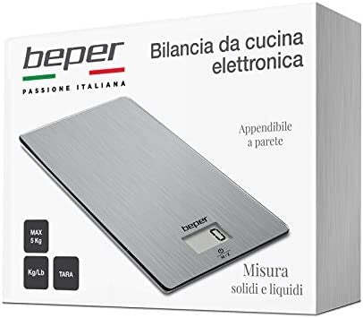 Beper Bilancia Cucina Digitale Acciaio, Inossidabile, Argento