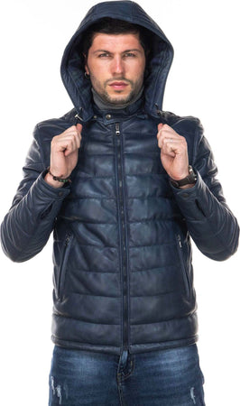 Berlino---Piumino-Uomo-Blu-in-vera-pelle
