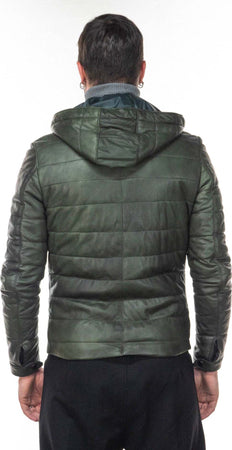 Berlino---Piumino-Uomo-Verde-in-vera-pelle