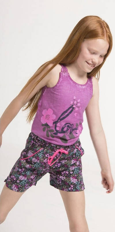 Bermuda Bambina Fantasia Rosa Estivi Pantaloni Corti Estate Bimba Stampati Fiori con Elastico In Vita Pantaloncini Casual Fashion Girl pantaloncino bambina/ragazza Piccole Canaglie - Tropea, Commerciovirtuoso.it