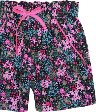 Bermuda Bambina Fantasia Rosa Estivi Pantaloni Corti Estate Bimba Stampati Fiori con Elastico In Vita Pantaloncini Casual Fashion Girl pantaloncino bambina/ragazza Piccole Canaglie - Tropea, Commerciovirtuoso.it
