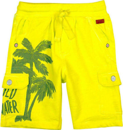 Bermuda Bambino Gialli in Cotone Pantaloni Corti Sotto il Ginocchio Estivi Bimbo Stampa Palme Pantalone Bimbi Estate Elastico in Vita Maxi Tasche Cargo pantaloncino bambino/ragazzo Piccole Canaglie - Tropea, Commerciovirtuoso.it