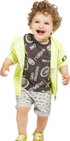 Bermuda Bambino Micro Fantasia Bici Pantaloni Corti Grigi 5 Tasche Pantalone Corto Bimbo Estivo Regolabile pantaloncino baby maschio Piccole Canaglie - Tropea, Commerciovirtuoso.it