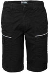 Bermuda R-Stretch Nero Pantaloncino da Lavoro con Tasconi Elasticizzato