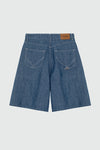 Roy Roger's bermuda donna in denim chambray cotone lino vita alta