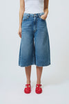 Roy Roger's Kaori bermuda jeans donna vita alta denim blu in cotone e Tencel regular fit