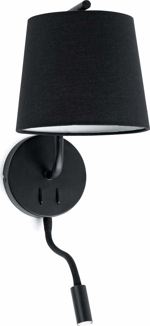 BERNI Lampada da parete nera con lettore LED Illuminazione/Illuminazione per interni/Illuminazioni per pareti/Applique Led Mall Home - Napoli, Commerciovirtuoso.it