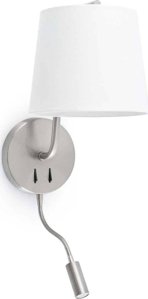 BERNI Lampada da parete niquel satinato con lettore LED Illuminazione/Illuminazione per interni/Illuminazioni per pareti/Applique Led Mall Home - Napoli, Commerciovirtuoso.it