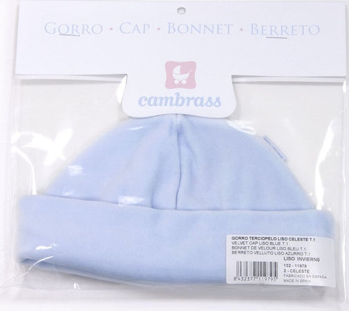 Berretto Velluto Liso Azzurro Taglia 0 Moda/Prima infanzia/Abbigliamento/Accessori per bambino/Berretti e cappellini La Casa Del Bebè - Napoli, Commerciovirtuoso.it