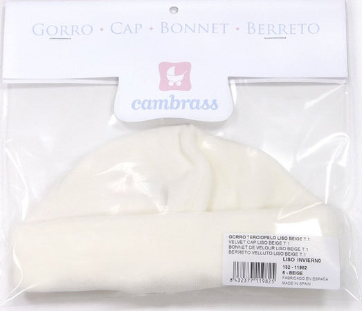 Berretto Velluto Liso Beige Taglia 1 Moda/Prima infanzia/Abbigliamento/Accessori per bambino/Berretti e cappellini La Casa Del Bebè - Napoli, Commerciovirtuoso.it