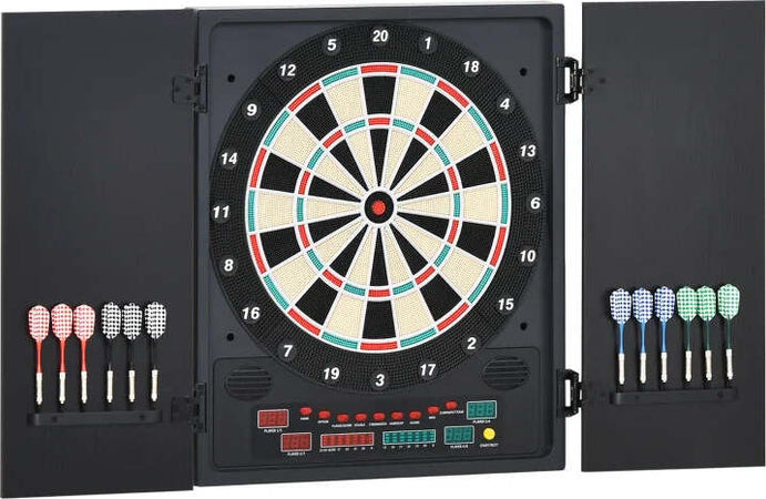 Bersaglio-Freccette-Elettronico-con-Punteggio-Automatico,-12-Freccette-e-6-Display,-51x6.5x57cm,-Nero-EP2A70-046V90EP2