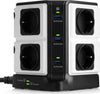 BESTEK Multipresa Ciabatta Elettrica Verticale a 8 Prese Schuko (a due spine) e 6 Porte USB con Interruttore Indipendente, 1500J di Protezione