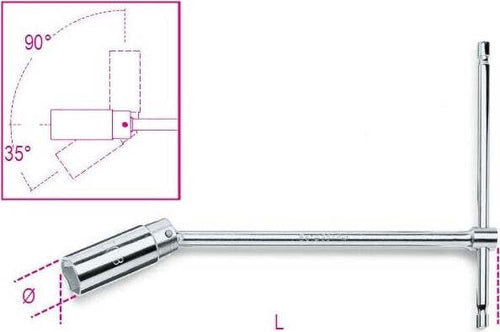 BETA---957/20,8-CHIAVE-A-T-CON-BUSSOLA-SNODATA-PER-CANDELE-D'ACCENSIONE-20,8MM