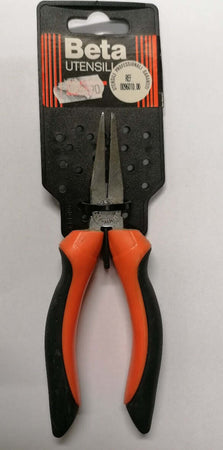 BETA---PINZA-A-BECCHI-PIATTI-LUNGHI-ZIGRINATI-CON-IMPUGNATURA-BIMATERIALE-140MM