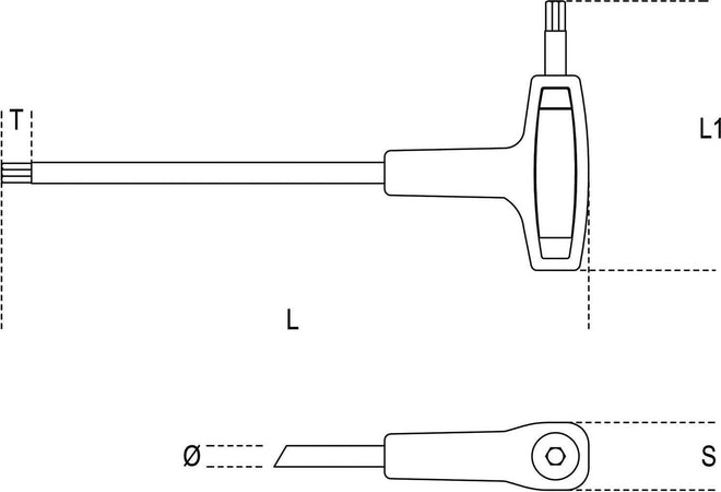 Beta-96T-MM.2,5-Chiave-Maschio-C/Impugnatura,-2.5-mm