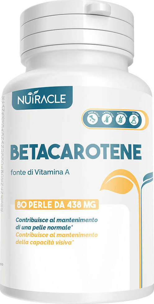 Betacarotene Nutracle 80 Perle Da 438 Mg | Integratore Per Abbronzatura Forte | Sostegno Per La Vista Alta Concentrazione Di Pro Vitamina A Salute e cura della persona/Vitamine minerali e integratori/Antiossidanti/Beta carotene MyLab Nutrition - Roma, Commerciovirtuoso.it