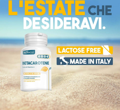 Betacarotene Nutracle 80 Perle Da 438 Mg | Integratore Per Abbronzatura Forte | Sostegno Per La Vista Alta Concentrazione Di Pro Vitamina A Salute e cura della persona/Vitamine minerali e integratori/Antiossidanti/Beta carotene MyLab Nutrition - Roma, Commerciovirtuoso.it