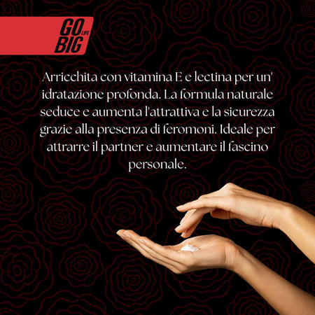Gobig life crema corpo ai feromoni con vitamina e e lectina - idratazione profonda, aumento dell'attrattiva e sicurezza - formula con ingredienti naturali - profumo seduce e attrae